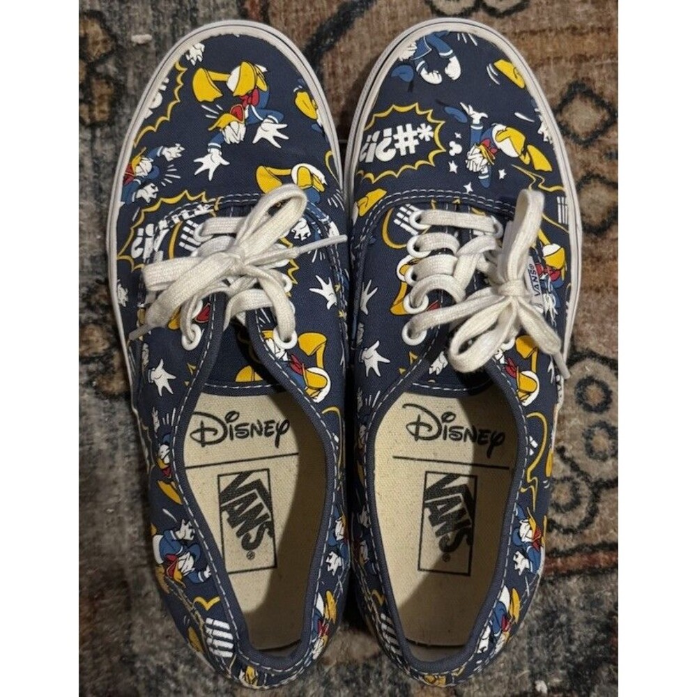 EUC Disney Angry Donald Duck VANS Rare Off the Wall Shoes W9 M7.5